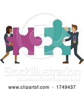 Vector Illustration of Puzzle Piece Jigsaw Characters Business Concept by AtStockIllustration