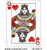Vector Illustration of Queen of Hearts Design from Deck of Playing Cards by AtStockIllustration