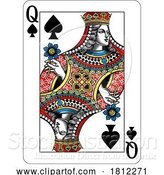 Vector Illustration of Queen of Spades Design from Deck of Playing Cards by AtStockIllustration