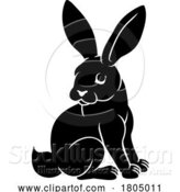 Vector Illustration of Rabbit Chinese Zodiac Horoscope Animal Year Sign by AtStockIllustration