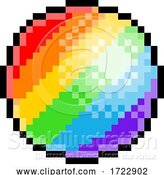 Vector Illustration of Rainbow Ball Pixel Art Eight Bit Game Icon by AtStockIllustration