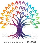 Vector Illustration of Rainbow Color Tree by AtStockIllustration