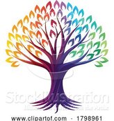 Vector Illustration of Rainbow Tree Abstract Stylised Concept Design Icon by AtStockIllustration