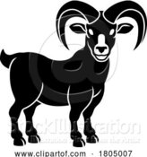 Vector Illustration of Ram Goat Chinese Zodiac Horoscope Animal Year Sign by AtStockIllustration