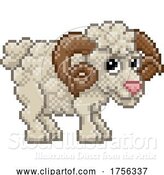 Vector Illustration of Ram Sheep Goat Pixel Art Animal Video Game by AtStockIllustration