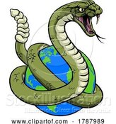 Vector Illustration of Rattlesnake Coiled Around Earth by AtStockIllustration