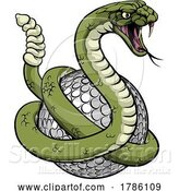 Vector Illustration of Rattlesnake Golf Ball Sports Team Mascot by AtStockIllustration