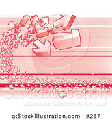 Vector Illustration of Red Arrows on a Red Background by AtStockIllustration