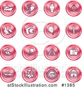 Vector Illustration of Red Icons on a White Background by AtStockIllustration