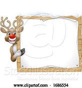 Vector Illustration of Reindeer Christmas Sign by AtStockIllustration