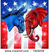 Vector Illustration of Republican Democrat Election Party Politics by AtStockIllustration