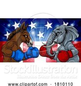 Vector Illustration of Republican Democrat Elephant Donkey Election by AtStockIllustration