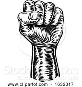 Vector Illustration of Revolution Hand Fist Raised Air Propaganda by AtStockIllustration