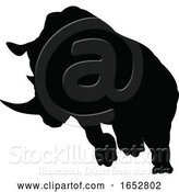 Vector Illustration of Rhino Animal Silhouette by AtStockIllustration
