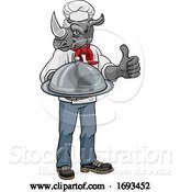 Vector Illustration of Rhino Chef Mascot Character by AtStockIllustration