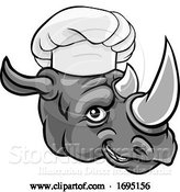 Vector Illustration of Rhino Chef Mascot Character by AtStockIllustration