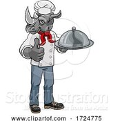 Vector Illustration of Rhino Chef Mascot Character by AtStockIllustration