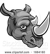 Vector Illustration of Rhino Mascot Cute Happy Character by AtStockIllustration