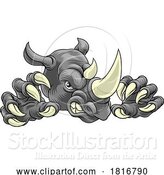 Vector Illustration of Rhino Rhinoceros Mean Angry Sports Mascot by AtStockIllustration