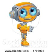 Vector Illustration of Robot Mascot Cute Fun Alien Character Guy by AtStockIllustration