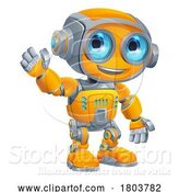 Vector Illustration of Robot Mascot Cute Fun Alien Character Guy by AtStockIllustration