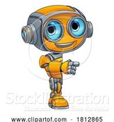 Vector Illustration of Robot Mascot Cute Fun Alien Character Guy by AtStockIllustration