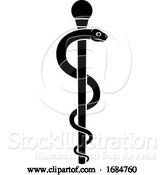 Vector Illustration of Rod of Asclepius Aesculapius Medical Symbol by AtStockIllustration