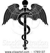 Vector Illustration of Rod of Asclepius Aesculapius Medical Symbol by AtStockIllustration