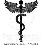 Vector Illustration of Rod of Asclepius Doctor Medical Symbol by AtStockIllustration