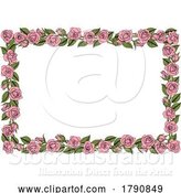 Vector Illustration of Roses Rose Flower Border Flowers Vintage Frame by AtStockIllustration