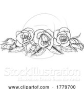 Vector Illustration of Roses Woodcut Vintage Style Flower Design by AtStockIllustration