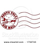 Vector Illustration of Santa Christmas Postage Letter Post Stamp Postmark by AtStockIllustration