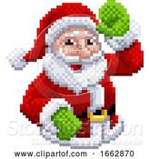 Vector Illustration of Santa Claus 8 Bit Video Game Pixel Art Style by AtStockIllustration