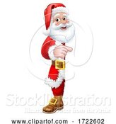 Vector Illustration of Santa Claus Christmas Peeking Pointing by AtStockIllustration