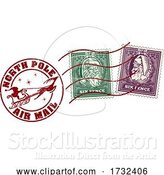 Vector Illustration of Santa Claus Christmas Postage Letter Post Stamp by AtStockIllustration