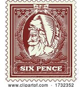 Vector Illustration of Santa Claus Christmas Postage Letter Post Stamp by AtStockIllustration