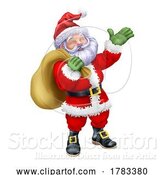 Vector Illustration of Santa Claus Father Christmas and Gift Sack by AtStockIllustration