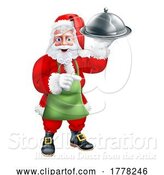 Vector Illustration of Santa Claus Father Christmas Food Cloche by AtStockIllustration