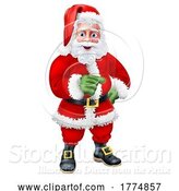 Vector Illustration of Santa Claus Father Christmas Pointing by AtStockIllustration