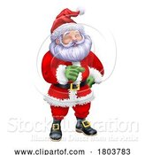 Vector Illustration of Santa Claus Father Christmas Pointing by AtStockIllustration