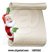 Vector Illustration of Santa Claus Scroll Sign Christmas by AtStockIllustration