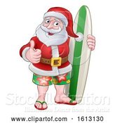 Vector Illustration of Santa Claus Surf Christmas by AtStockIllustration