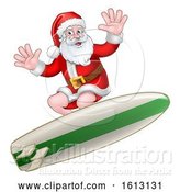 Vector Illustration of Santa Claus Surfing Christmas by AtStockIllustration