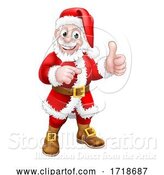 Vector Illustration of Santa Claus Thumbs up Pointing Christmas by AtStockIllustration