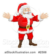Vector Illustration of Santa Holding His Hands out by AtStockIllustration