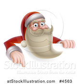 Vector Illustration of Santa Pointing down to a Sign by AtStockIllustration