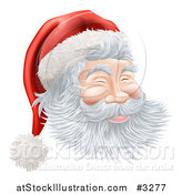 Vector Illustration of Santas Face with a Jolly Expression by AtStockIllustration