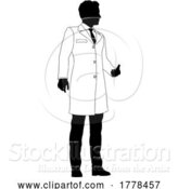 Vector Illustration of Scientist Chemist Pharmacist Guy Silhouette Person by AtStockIllustration