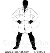 Vector Illustration of Scientist Engineer Inspector Guy Silhouette Person by AtStockIllustration