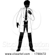 Vector Illustration of Scientist Engineer Inspector Guy Silhouette Person by AtStockIllustration